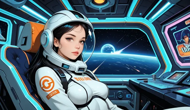 cyberspace: Space tourist inside a ship