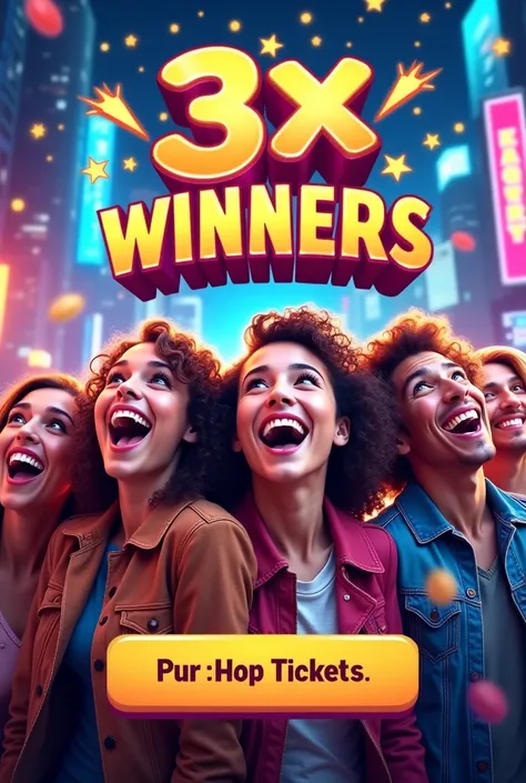 I want to create an add poster for my Lottery 
Where we offer 3x winners prize 
Buy tickets and get 3x prize weekly