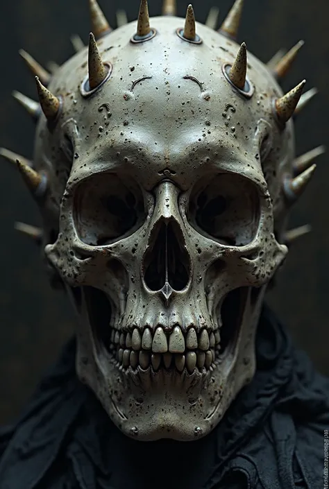 Skull, watermarks and spikes