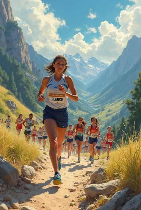 Blanco starts a cross-country team. Make it like a drawing