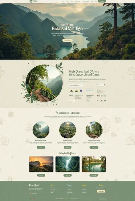 **Prompt:**  
"Tạo thiết kế giao diện website du lịch sang trọng and gần gũi với thiên nhiên. service highlights. The dominant c...