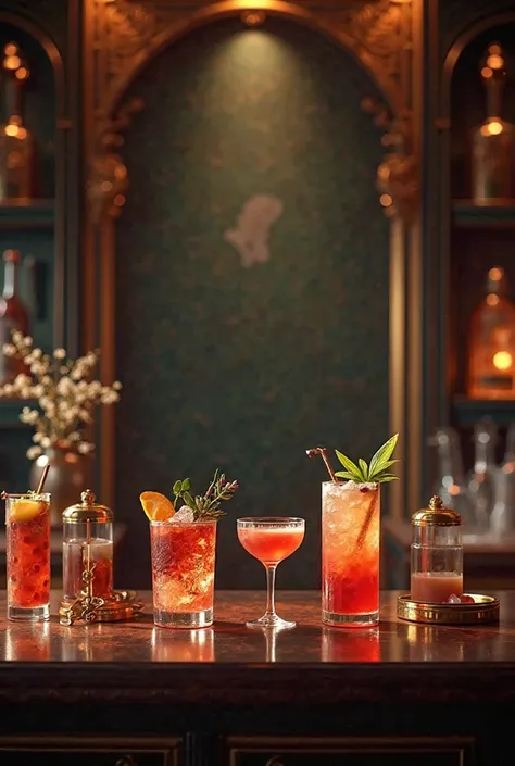 Cocktail card background 
