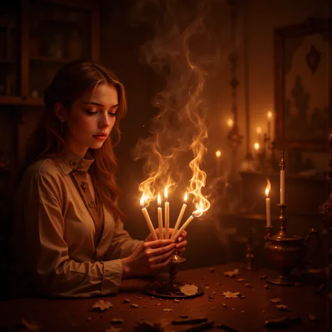 Swaying candles , 4K, high resolution, realistic,  professional, dramatic lighting, Warm colors, soft texture,  Soft atmosphere,...