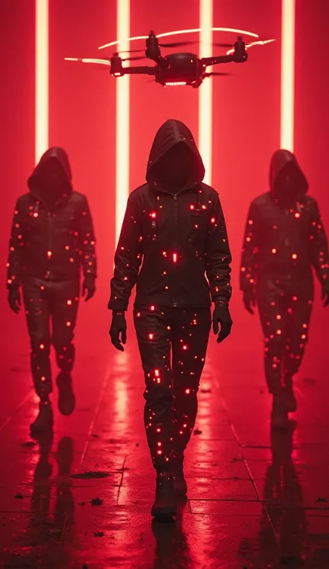"Three cyber killers approach the hiding place. Their bodies glow with a pulsating red circuit. Emotionless eyes analyze everyth...