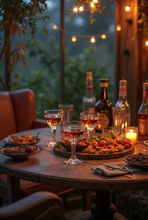 Make me a raki table
Let it be night and realistic
