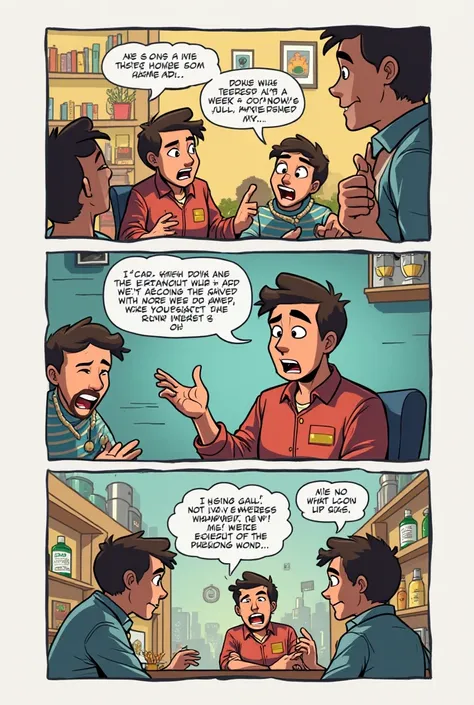 Create a comic strip with 3 frames with a smart and funny text