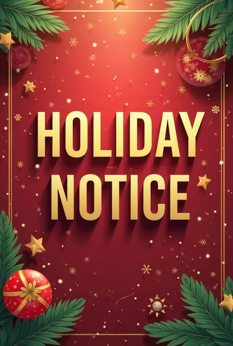  Holiday Notice 30 /4