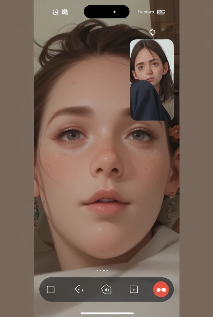 Create a ghibli style please with both of us on a video call 
