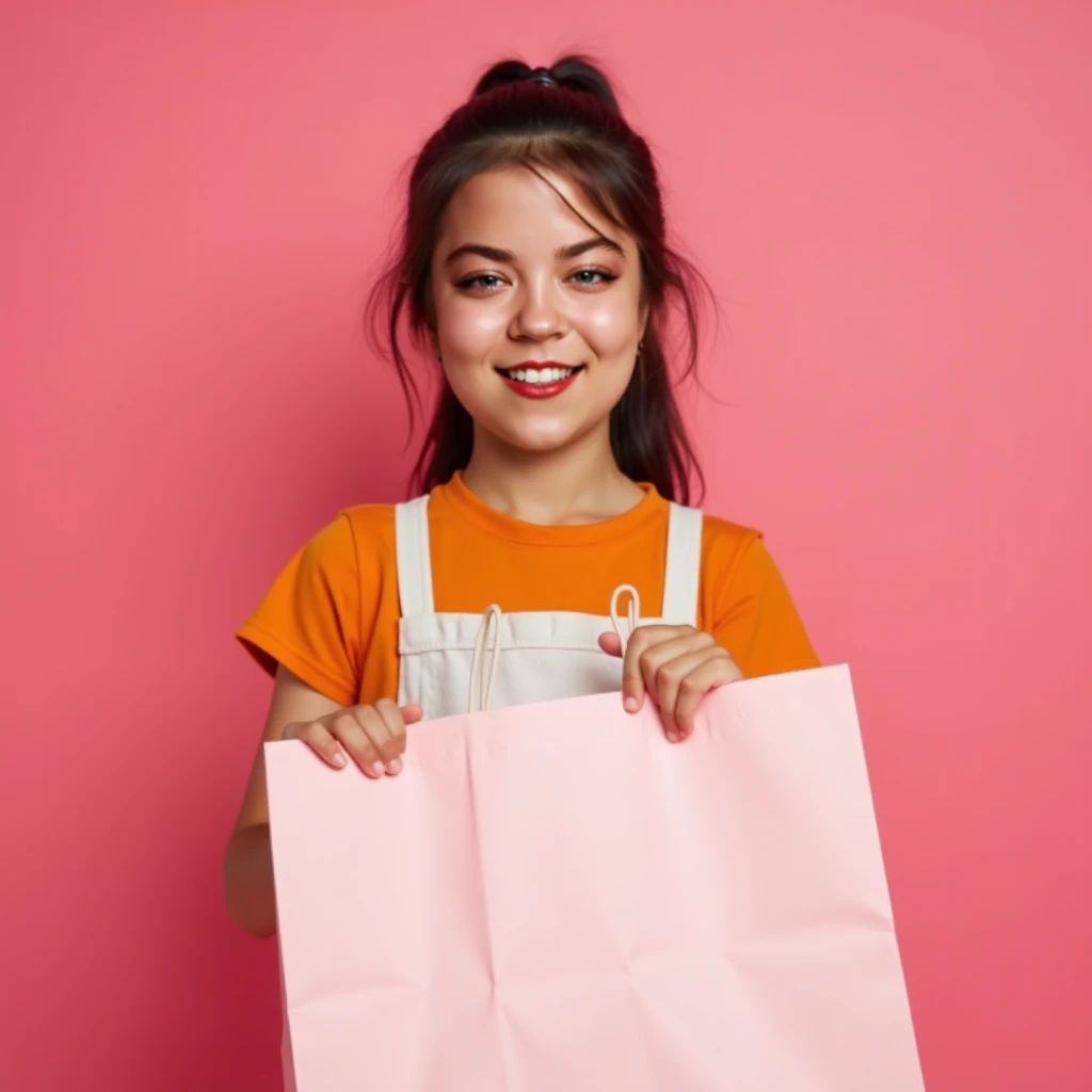A young girl,  around 6-, is the central subject. She is smiling broadly, showcasing her teeth.  Her dark hair is pulled back in...