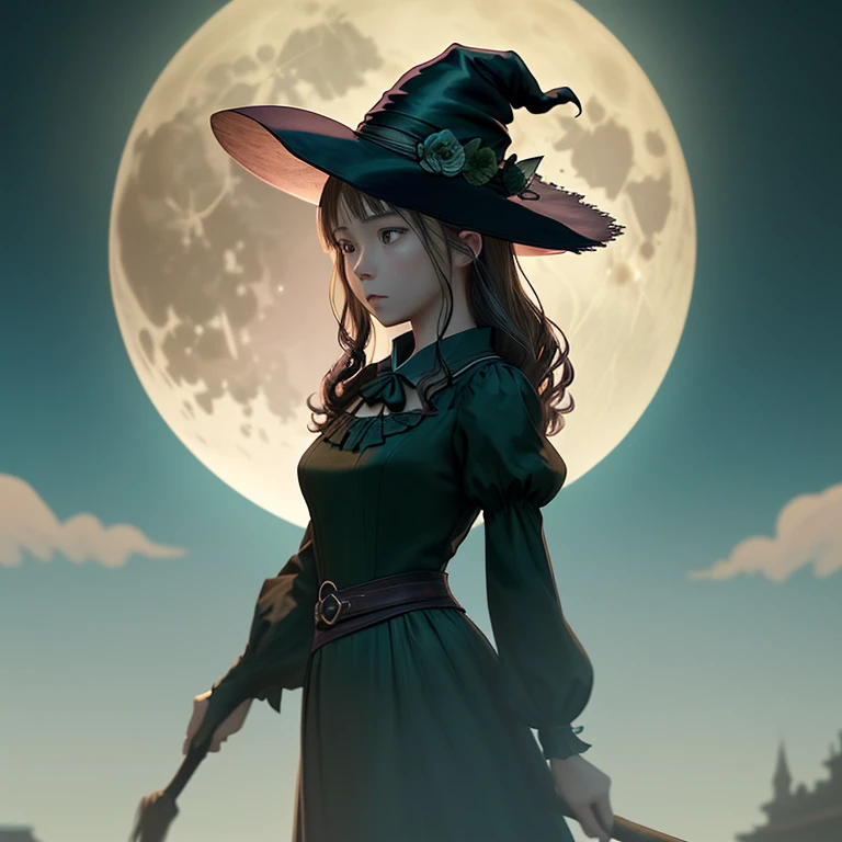    Translucent Illustration   、 anime style illustration 、   Little Silhouette in the Distance   、  Small Silhouette of a Witch ...