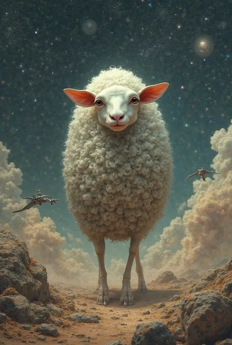 Ovine Carequine Navine when he went into space he turned into a bald egg with sheep and wants to destroy his nuclear enemy dinos...