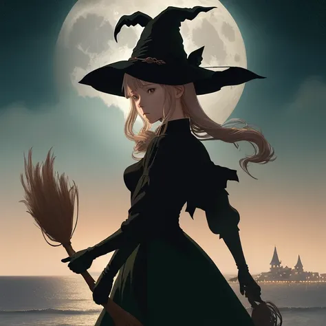    Translucent Illustration   、 anime style illustration 、   Little Silhouette in the Distance   、  Small Silhouette of a Witch ...