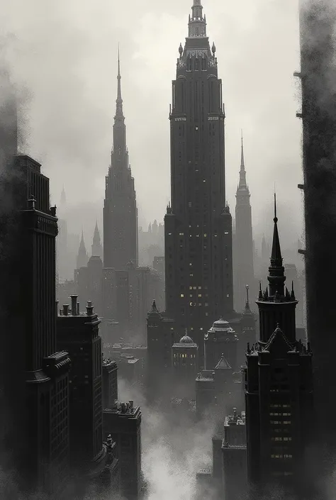 Cityscape as Karakalem