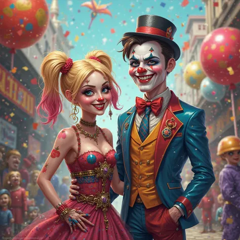 Fait moi Harley quenne qui se marie avec un autre clown 