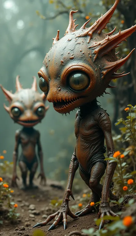 Think of、Think about strange but very creepy and cute creatures　8K high resolution, 