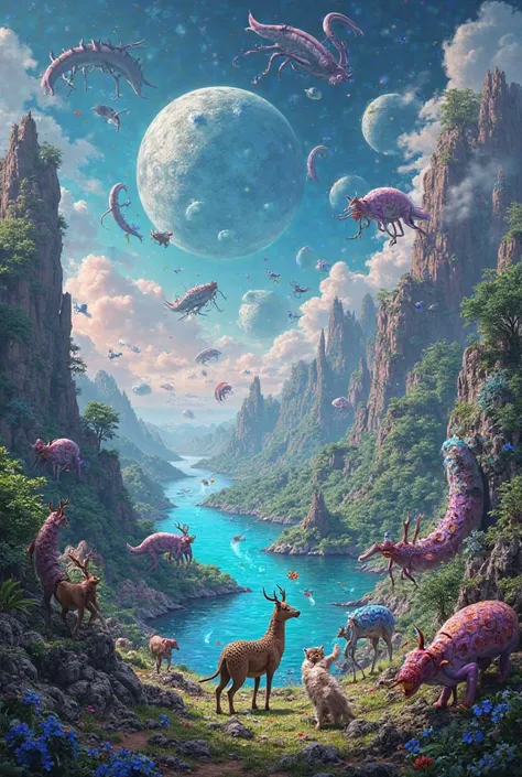 Image of a planet with animals