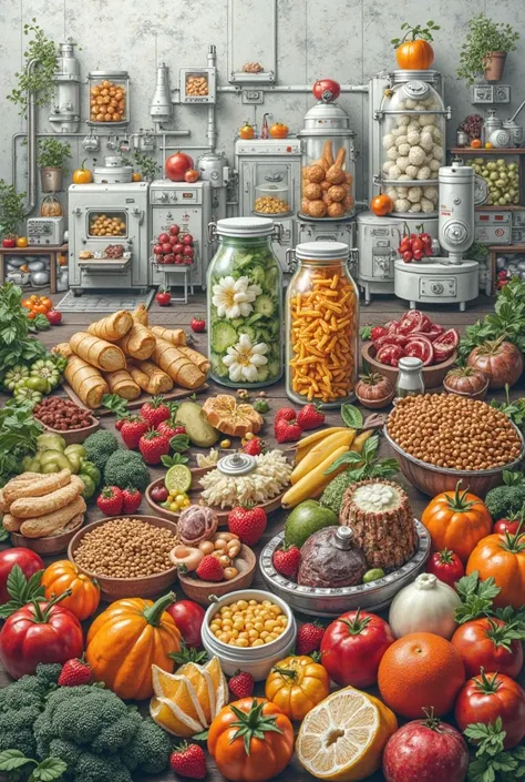 Create me a form of a puzzle that the background is the food preservation of freeze drying/ dehydration for the food.