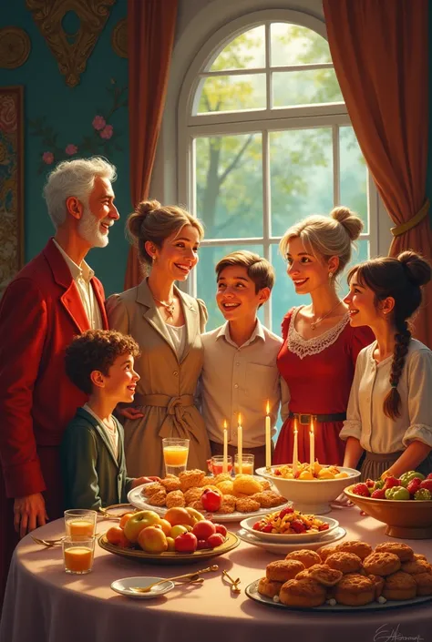 a family welcoming guests arriving at the feast of sugar