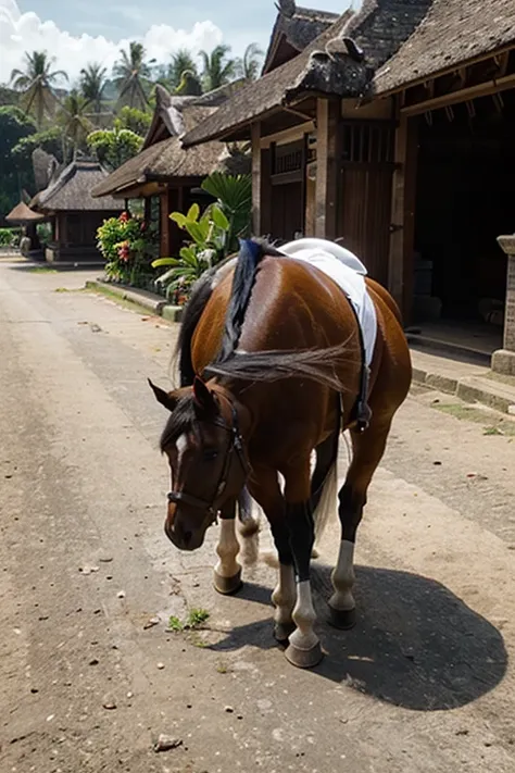 Video of winged horse knocked down on Bali island 