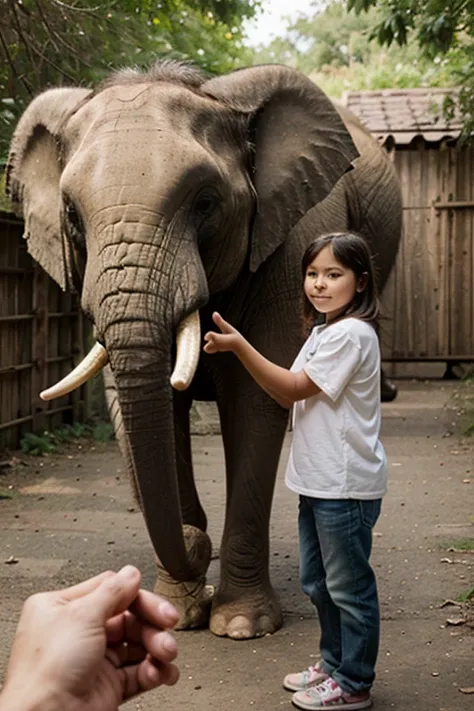 Create a picture of an elephant the size of a thumb