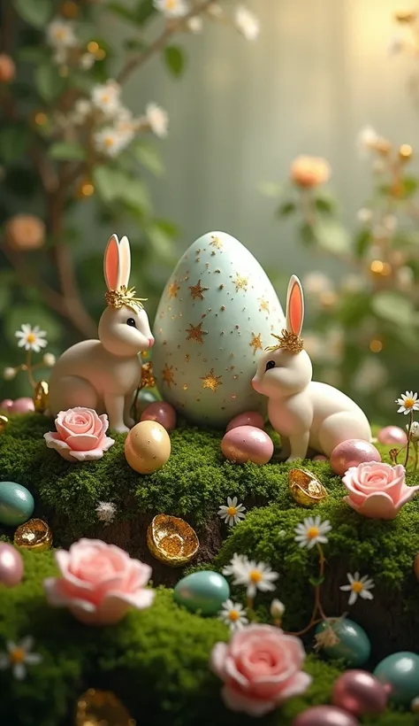 

> "Ultra-realistic 8K food photography background of an enchanted forest theme. The base is covered entirely in rich green mos...