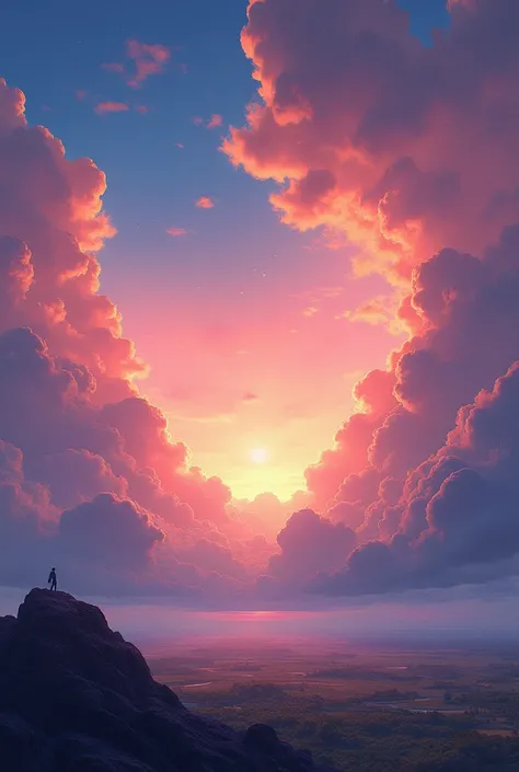 Sky with different colours without any clouds
Landscape 