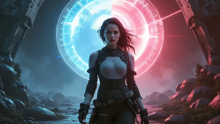 Design a bold and visually striking YouTube thumbnail for “The Last Breath of Orion-9” that centers on Dr. Selene Korr in a dyna...