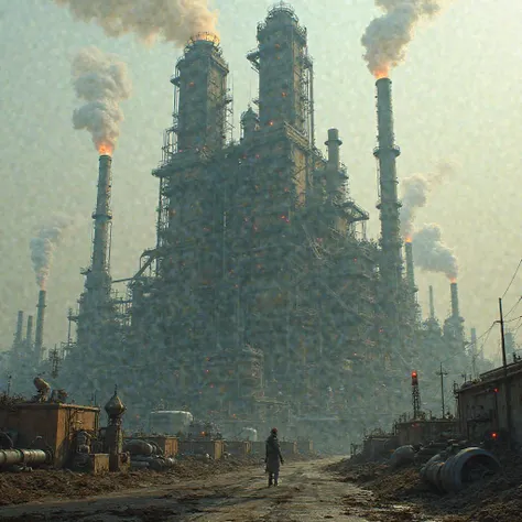 Industrial chemical plant building 
