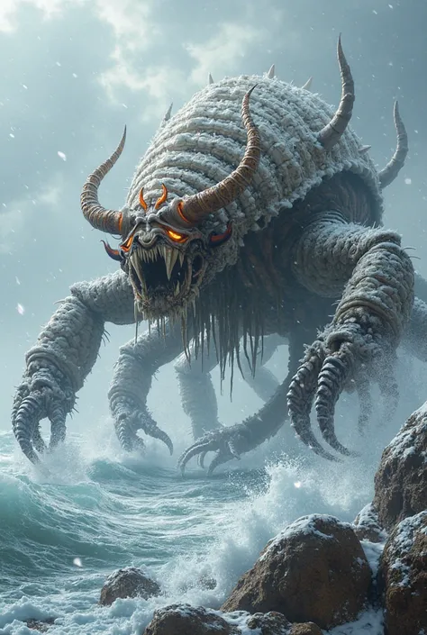 On an island in the middle of winter you can see a salty razo fighting against the invading enemy. 