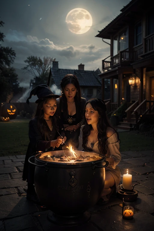 
The character of the wizard: Fixed three people, with an expression of amazement or shock.
Background: Remains the atmosphere o...
