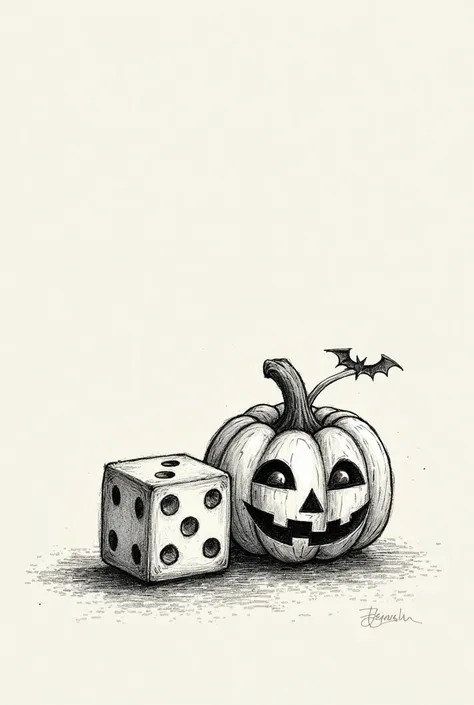 Quiero que crees estos emojis 🎲🎃 a lápiz 