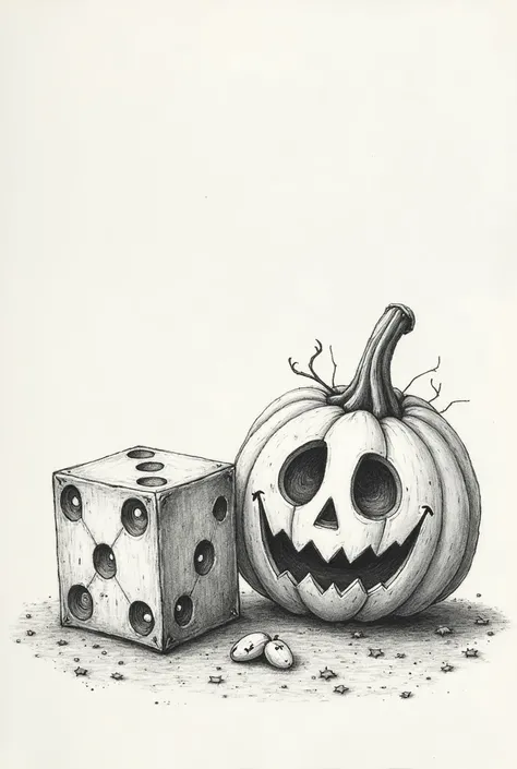 Quiero que crees estos emojis 🎲🎃 a lápiz 