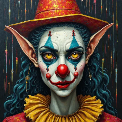 Buffoon Clown ,Seriously closed face) Best Quality, ultra high resolution, CG 4K scenery, obra-prima,   Vucub Caquix  , fantasy ...
