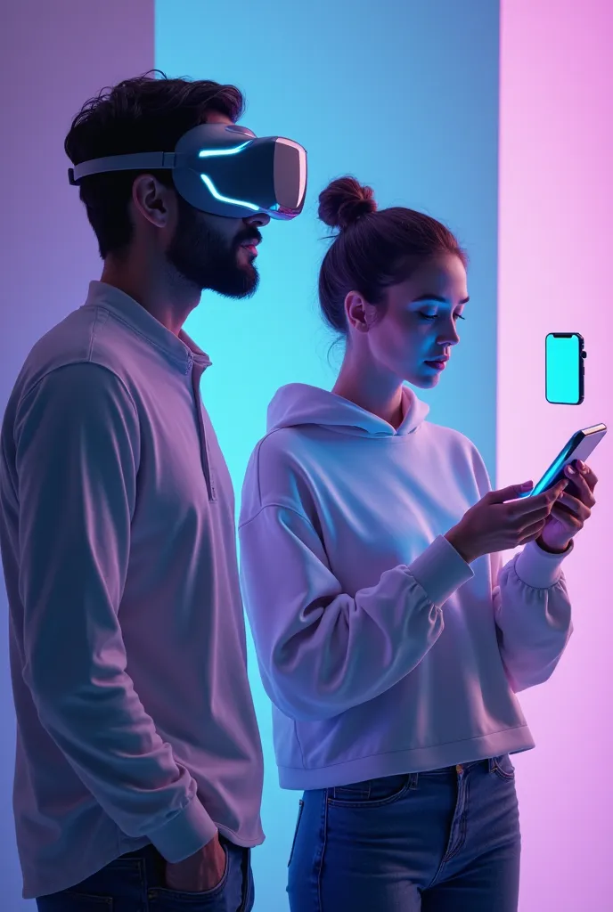 /imagine prompt: Ultra-realistic and futuristic digital artwork for a high-end tech and gadget online store. A cinematic composi...