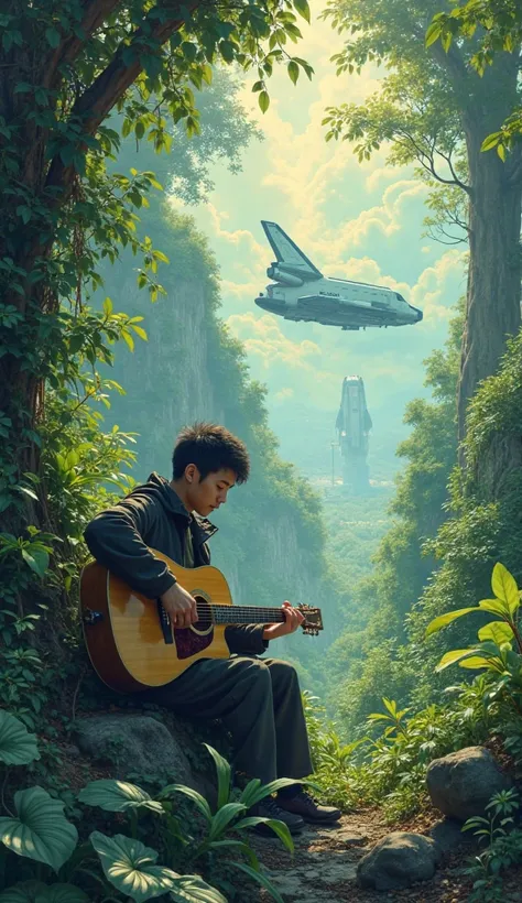 Jungle guitar song shuttle America Japan Justin protocol located