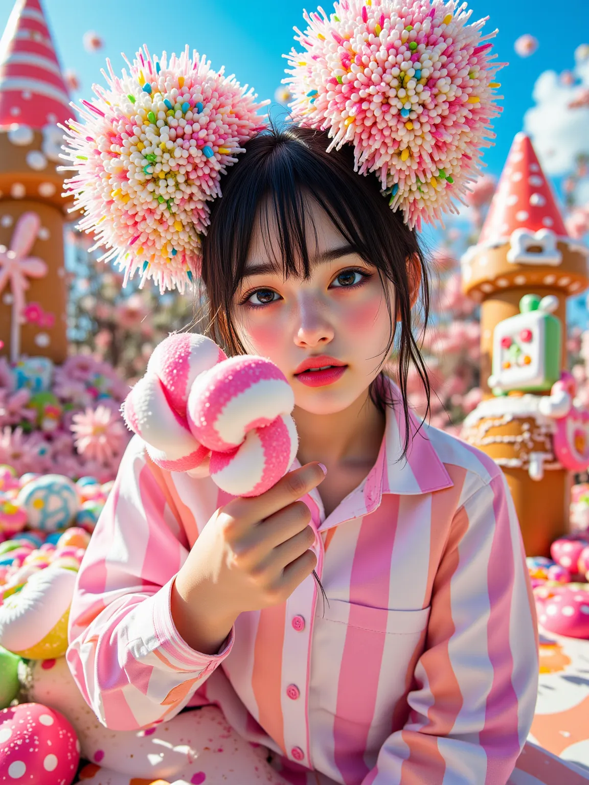 high res, high quality walkers, A realistic art picture with a beauty of a 20-year-old Japanese girl, sheets. Kawaii Idol Charm ...