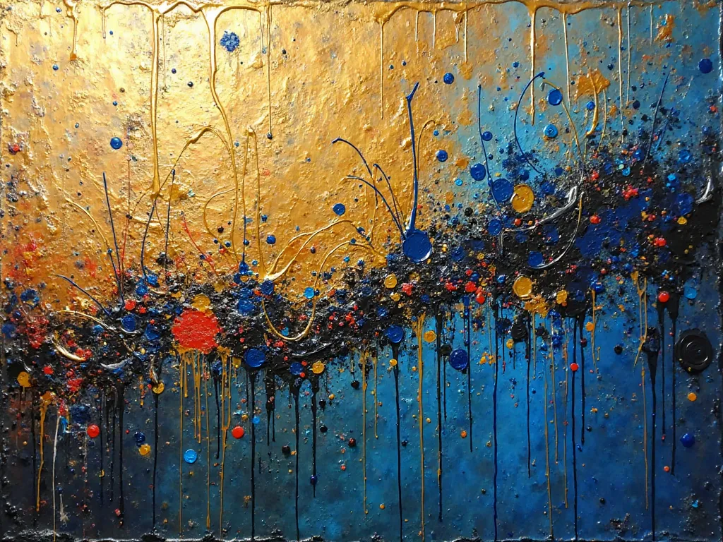 jackson pollock gold blue picture