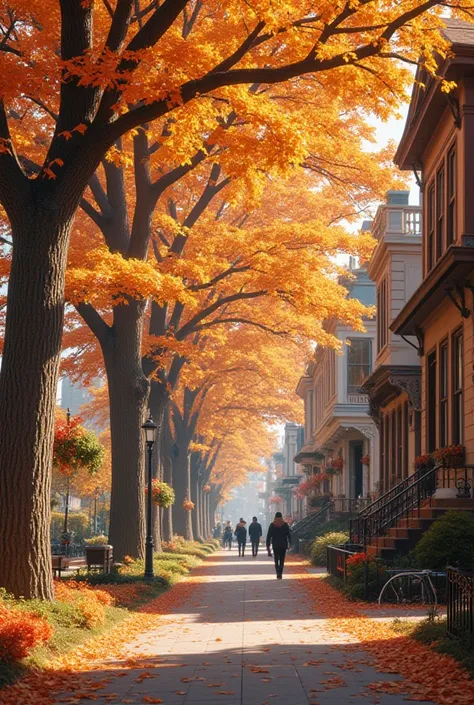  View Street  on autumn season realristic 