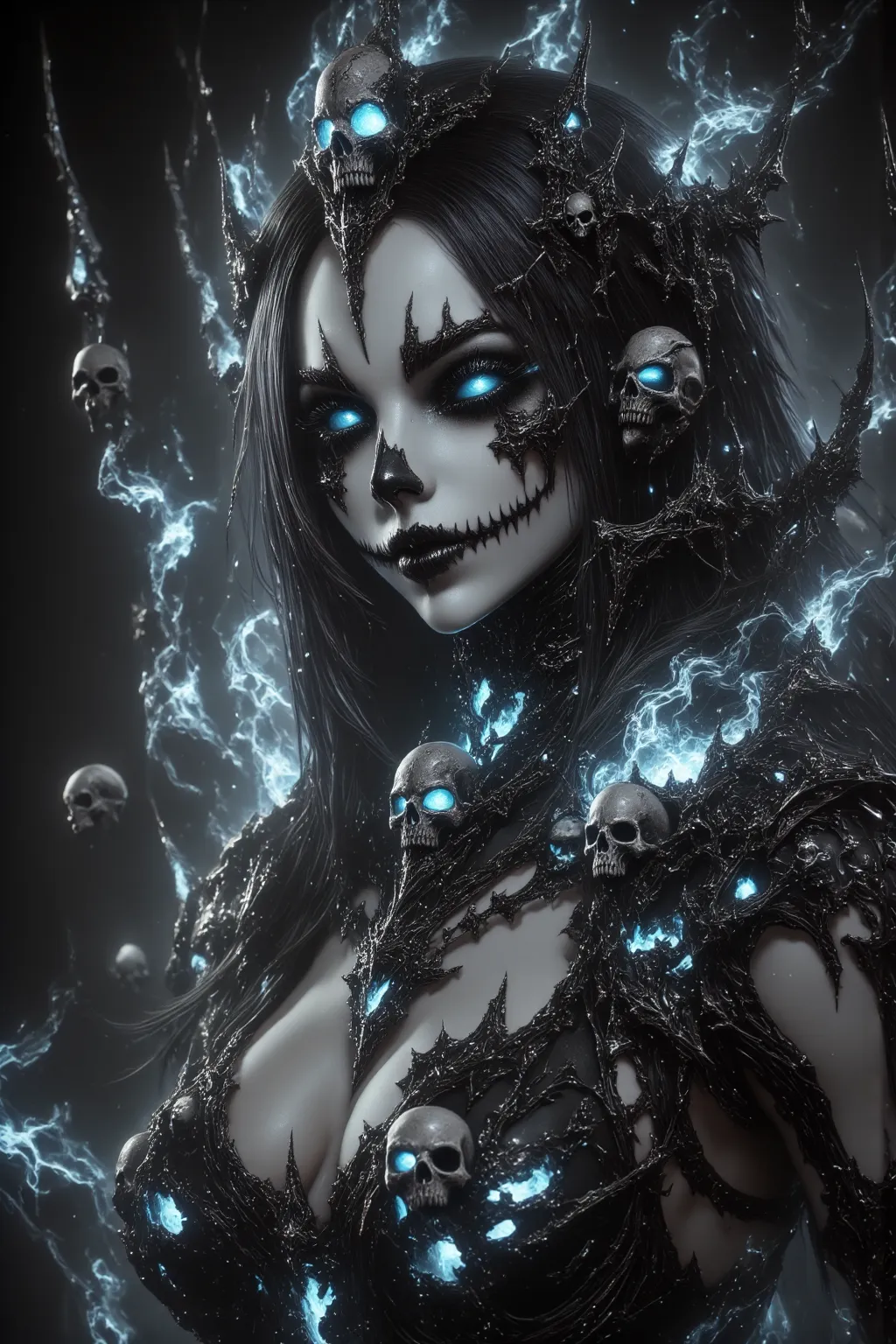Create a hyper detailed photograph of a oggie boogie tattooed young sexy stunning gorgeous sally Skellington, Stunningly perfect...