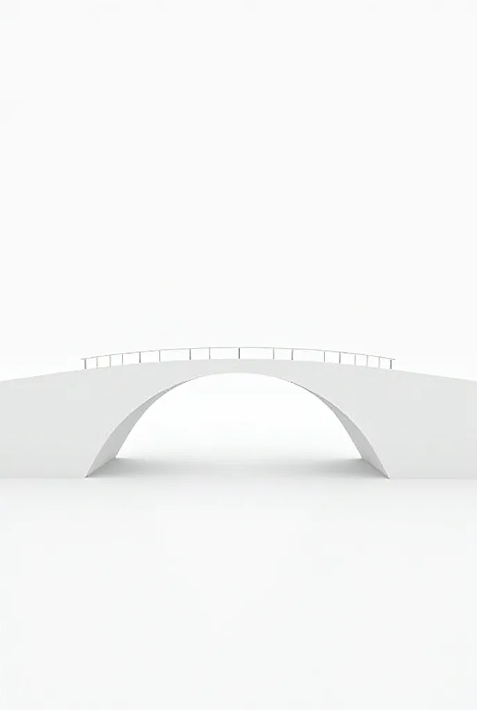 2D image of a bridge with two piers in white screen 