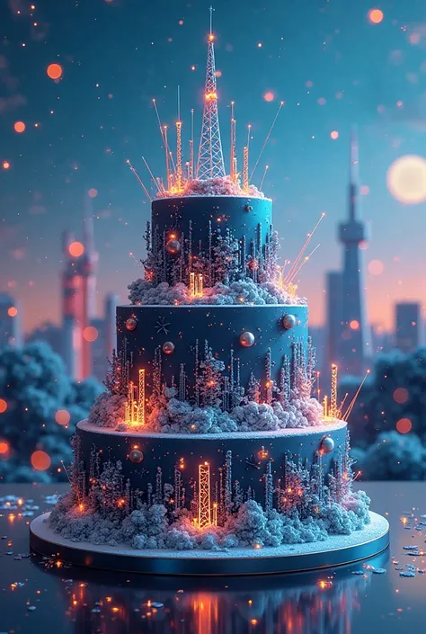 Cake design showing 1000 telecom sites achieved in Q1. Appreciation 