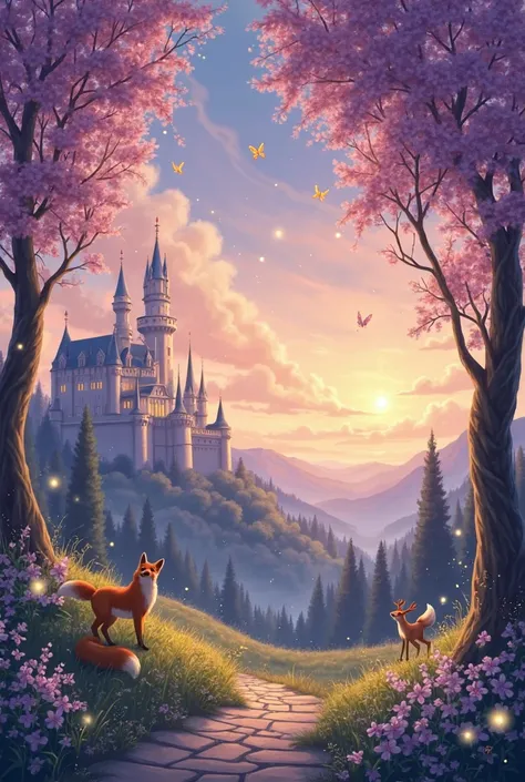 Background Illustration Description (Intro Page) – Seed #5721
The background scene opens on a softly glowing twilight sky, with ...