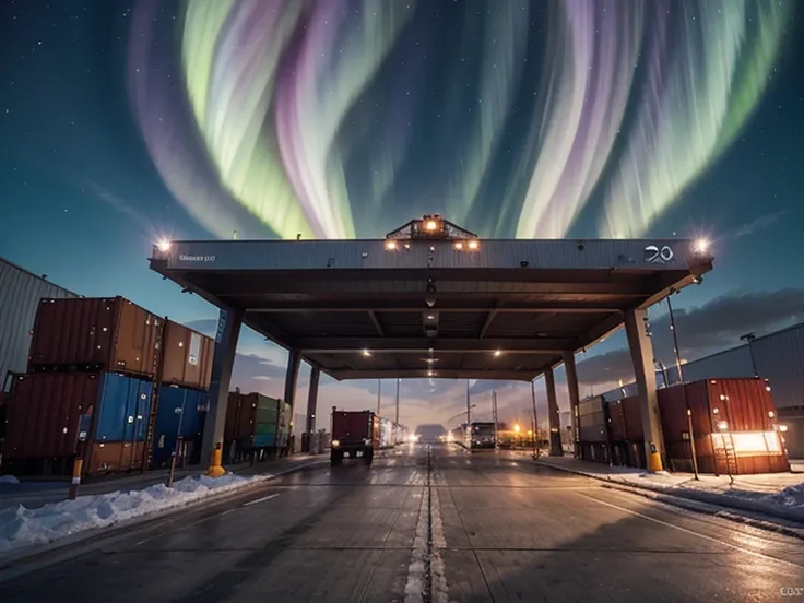 create illustration about CO2 cargo terminal based on northern light project