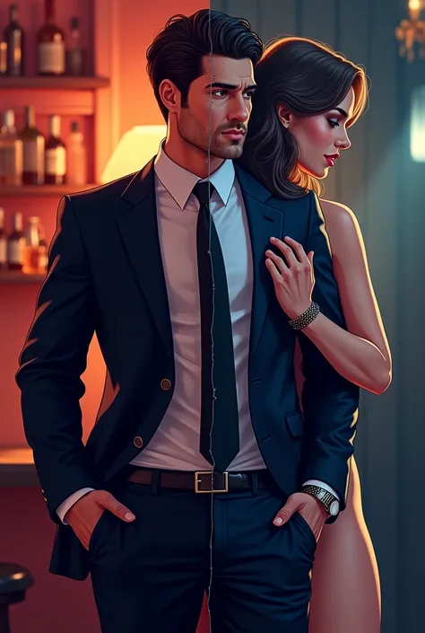 Title:** "Techniques to satisfy a perverted virgin"

**Visual concept:**
The cover shows a design divided diagonally. La mitad s...