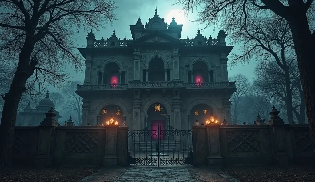 1 haveli ho pakistan ma lahoure city ma 
horror ho koch side ma lights ho darakhat lagy ho side py  front side ma bada sy gate h...