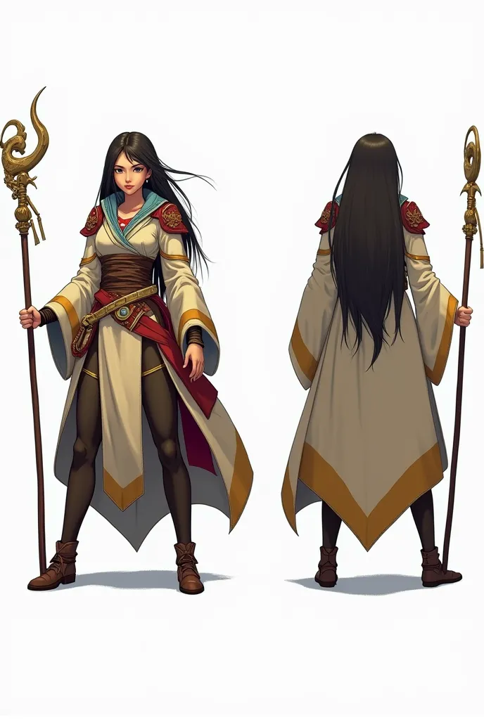 Create a detailed concept art designe for a Game like baldurs gate, Ghibli stile . hig cuality imagen , the character is human a...