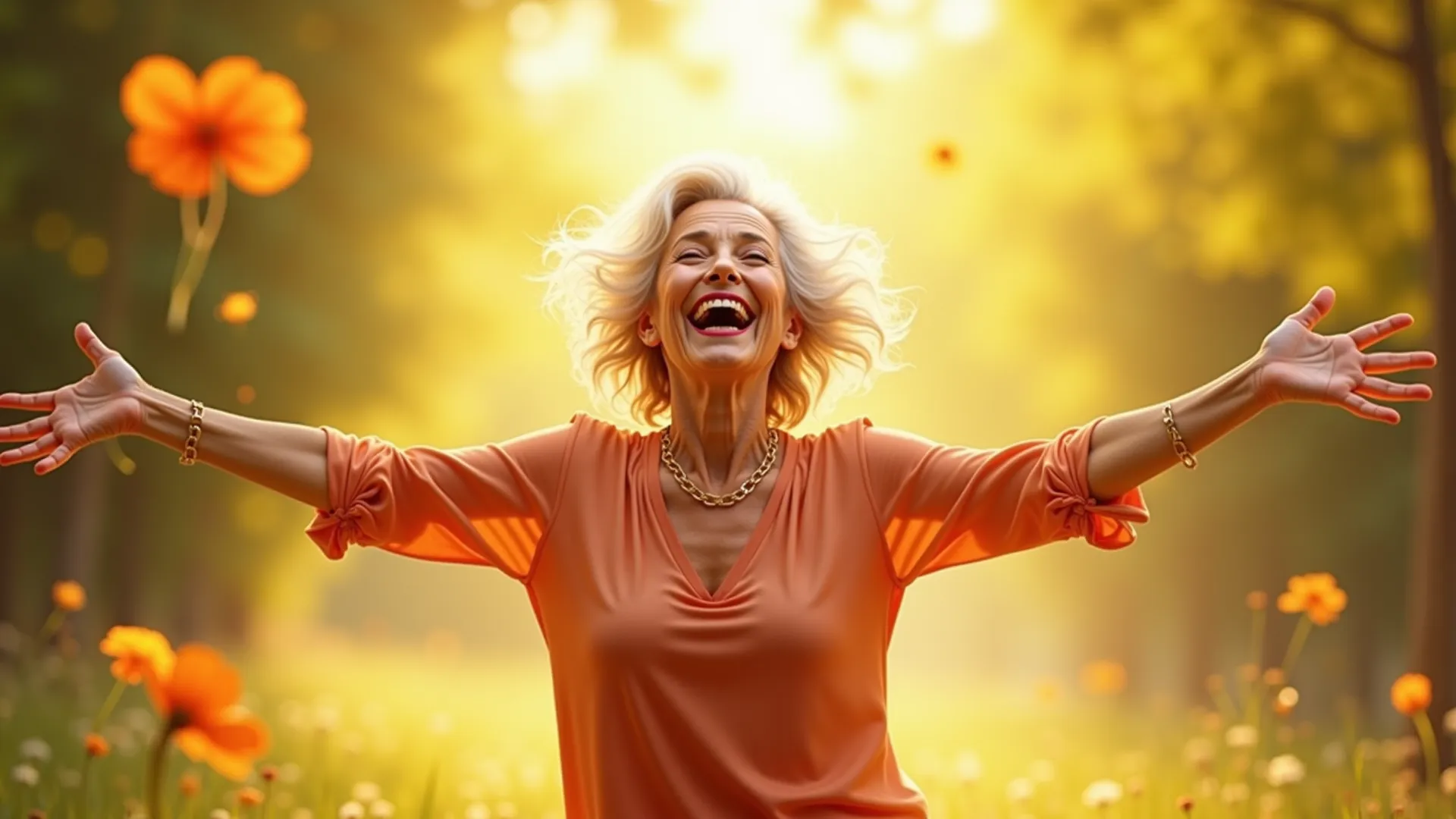 Sarah enjoying life, active and happy, golden years