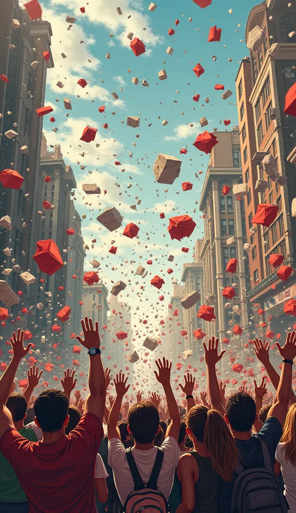 Chunks falling down as people cheer in your ears