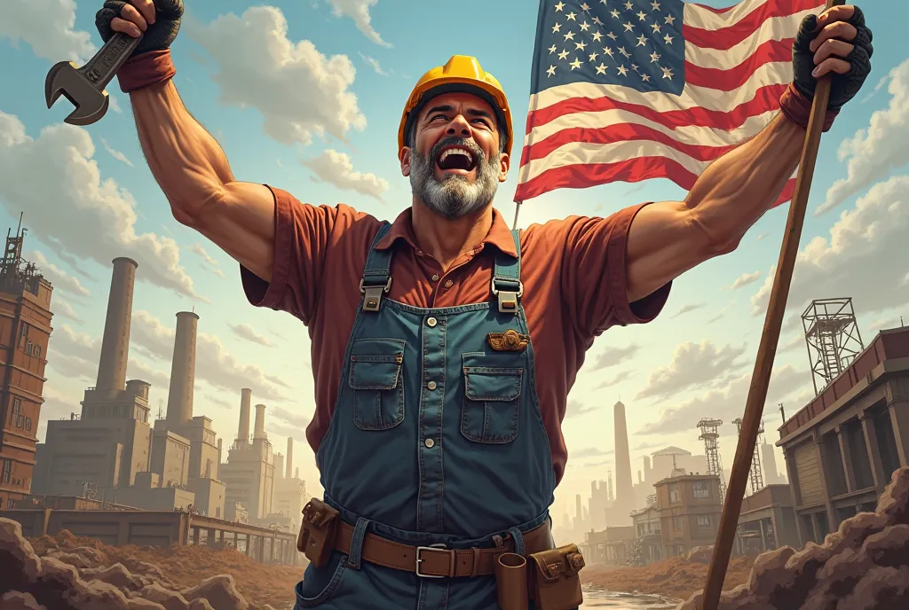 May t Labour day. A hardworking man, 