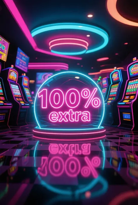 Casino image that says in the center of the image "100% extra" 